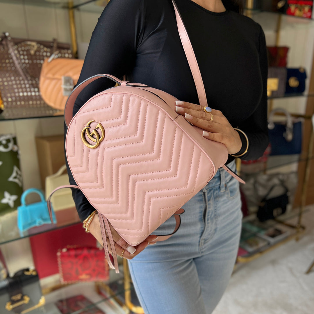 Gucci marmont backpack pink online