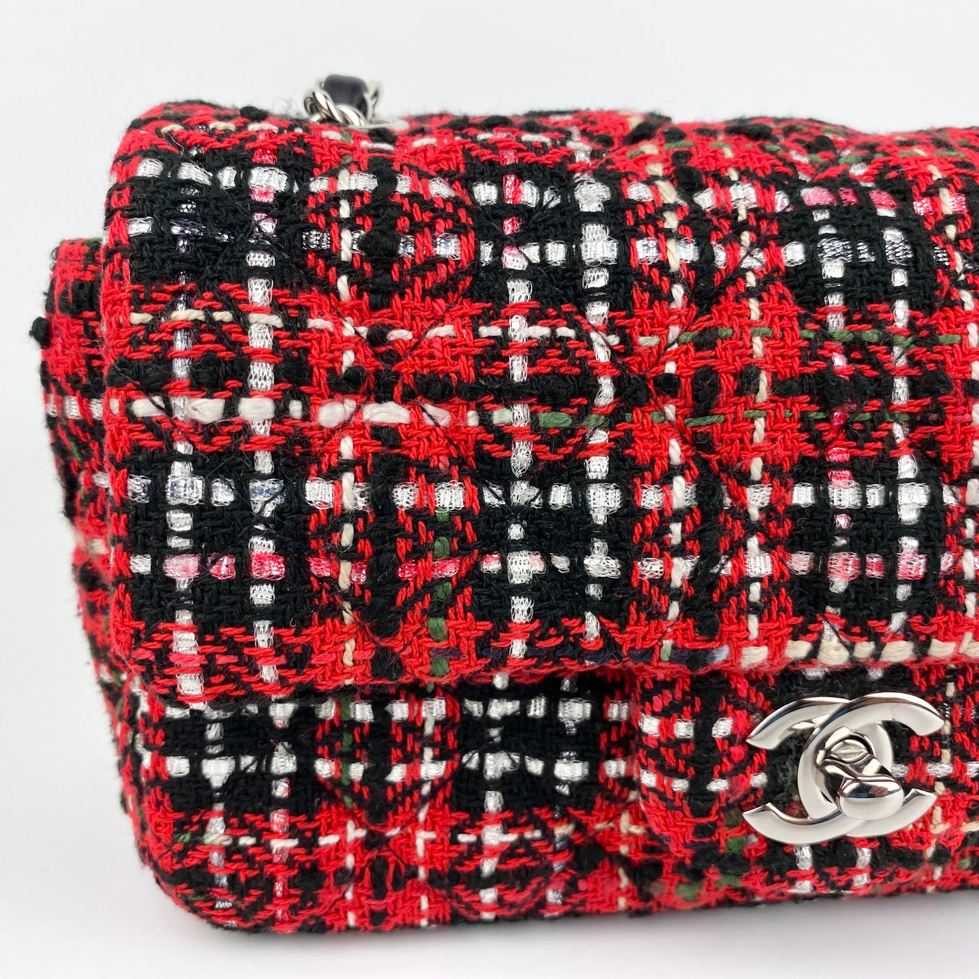 CHANEL TWEED MINI CLASSIC FLAP BAG