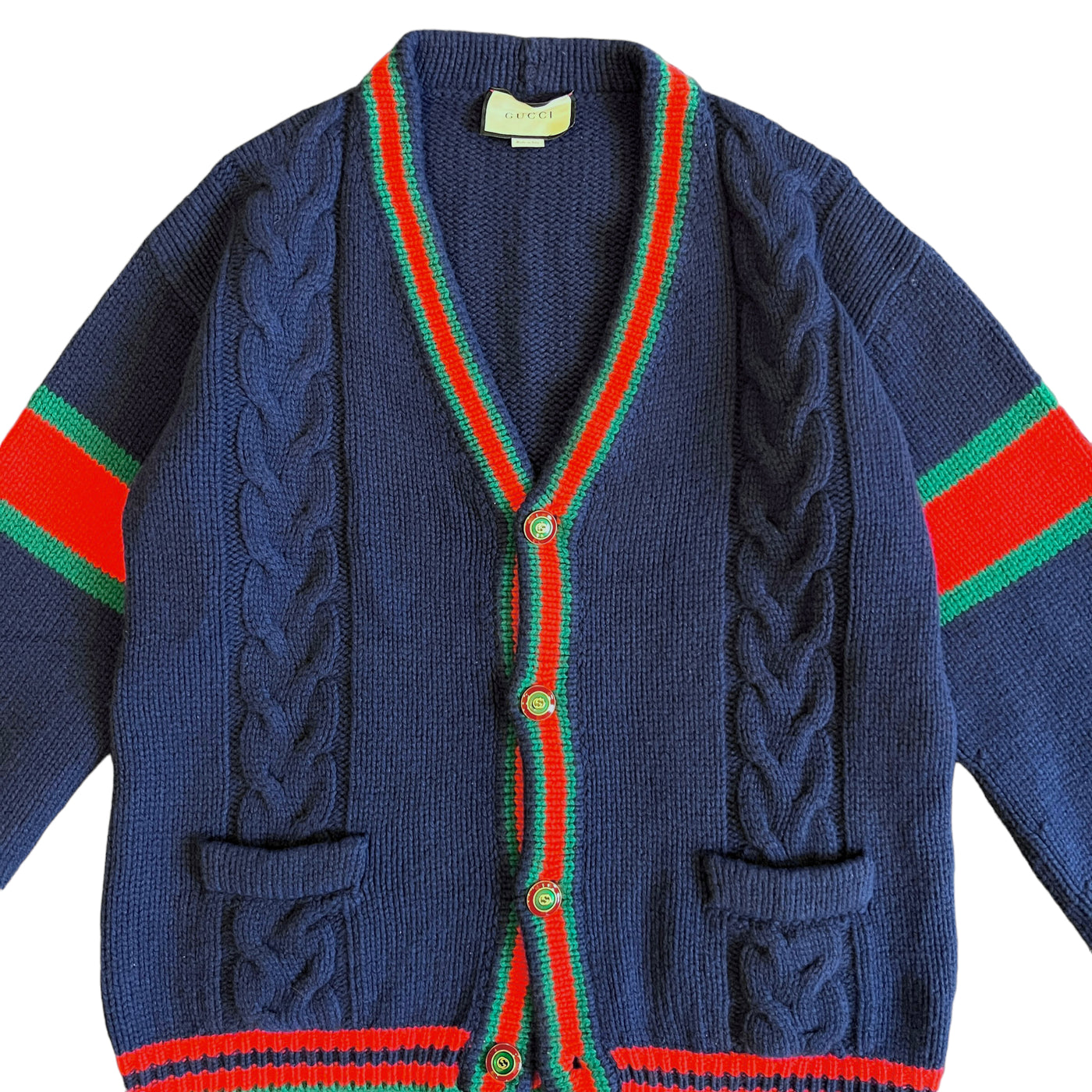 GUCCI OVERSIZED CABLE KNIT CARDIGAN SIZE XL