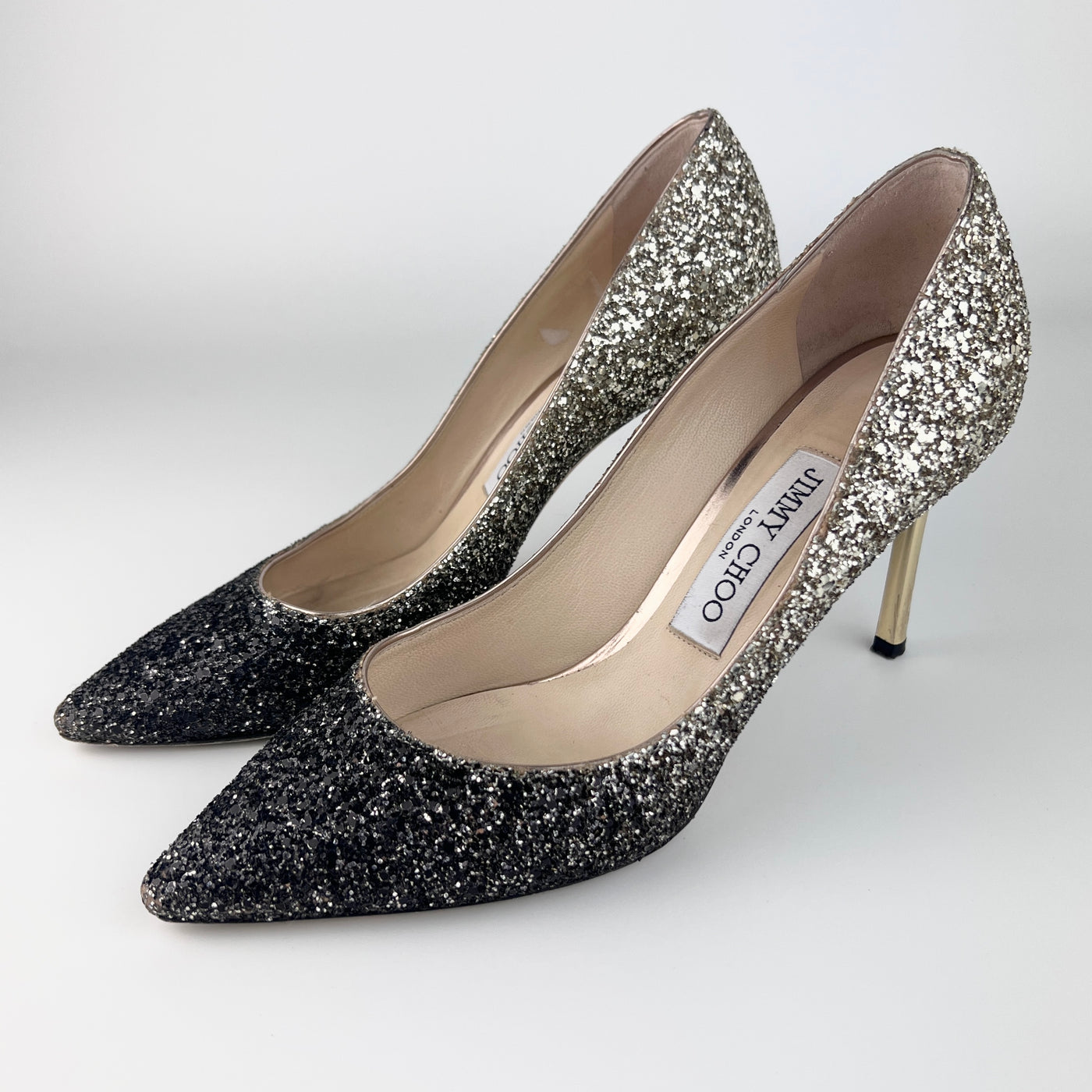 JIMMY CHOO ROMY GLITTER PUMPS EU 37/ UK 4