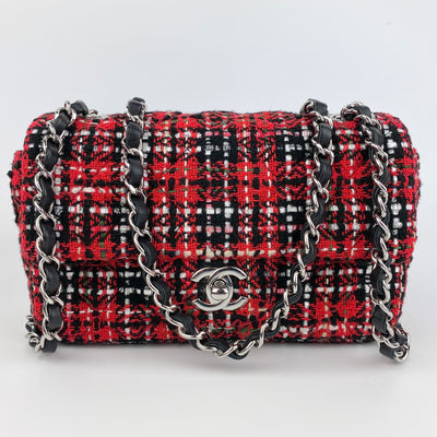 CHANEL TWEED MINI CLASSIC FLAP BAG