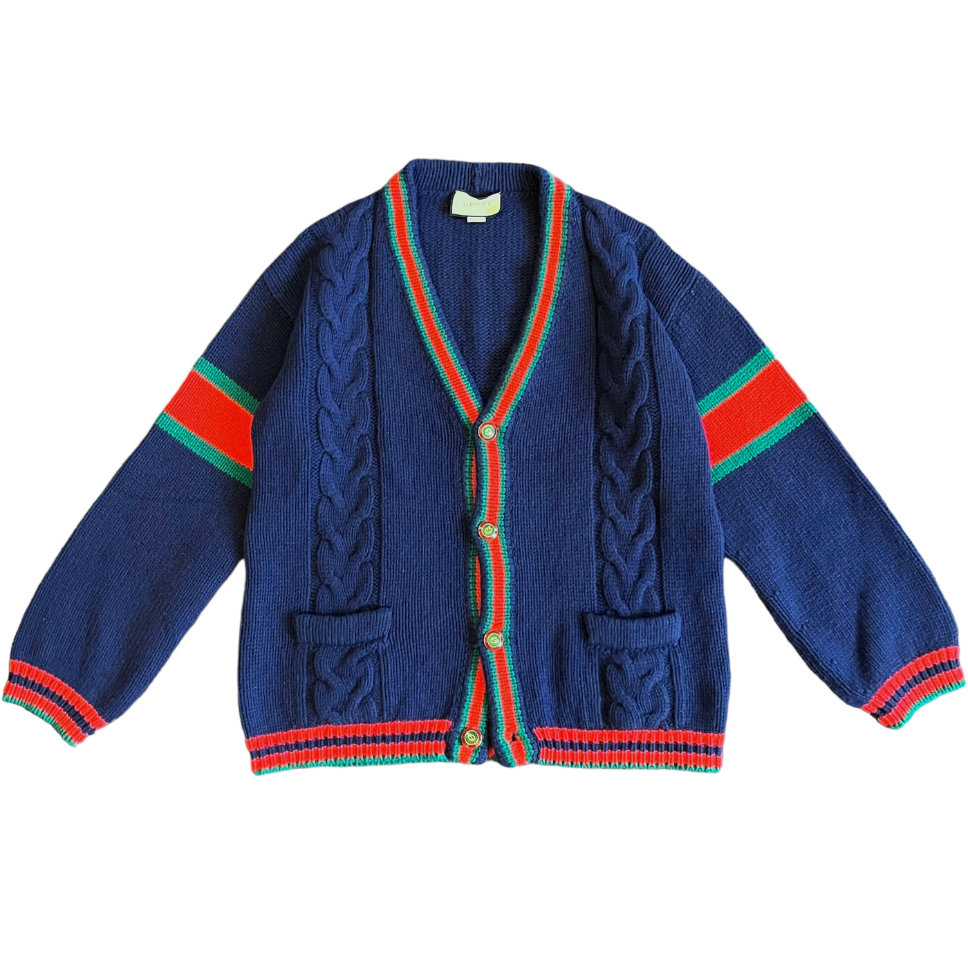 GUCCI OVERSIZED CABLE KNIT CARDIGAN SIZE XL