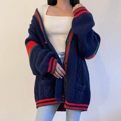 GUCCI OVERSIZED CABLE KNIT CARDIGAN SIZE XL