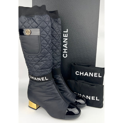 chanel boots knee high