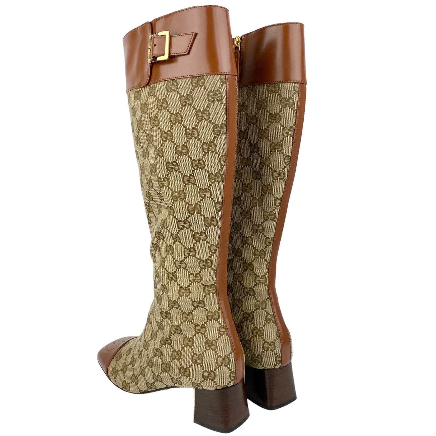 GUCCI GG ELLIS MONOGRAM CANVAS KNEE HIGH BOOTS EU 40/ UK 7