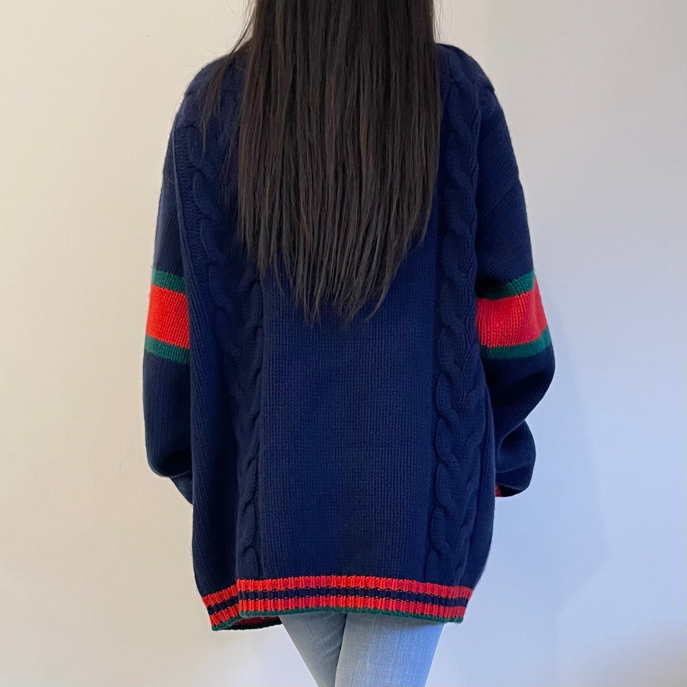 GUCCI OVERSIZED CABLE KNIT CARDIGAN SIZE XL