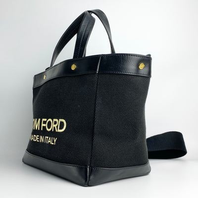 TOM FORD CANVAS T SCREW MINI TOTE BAG