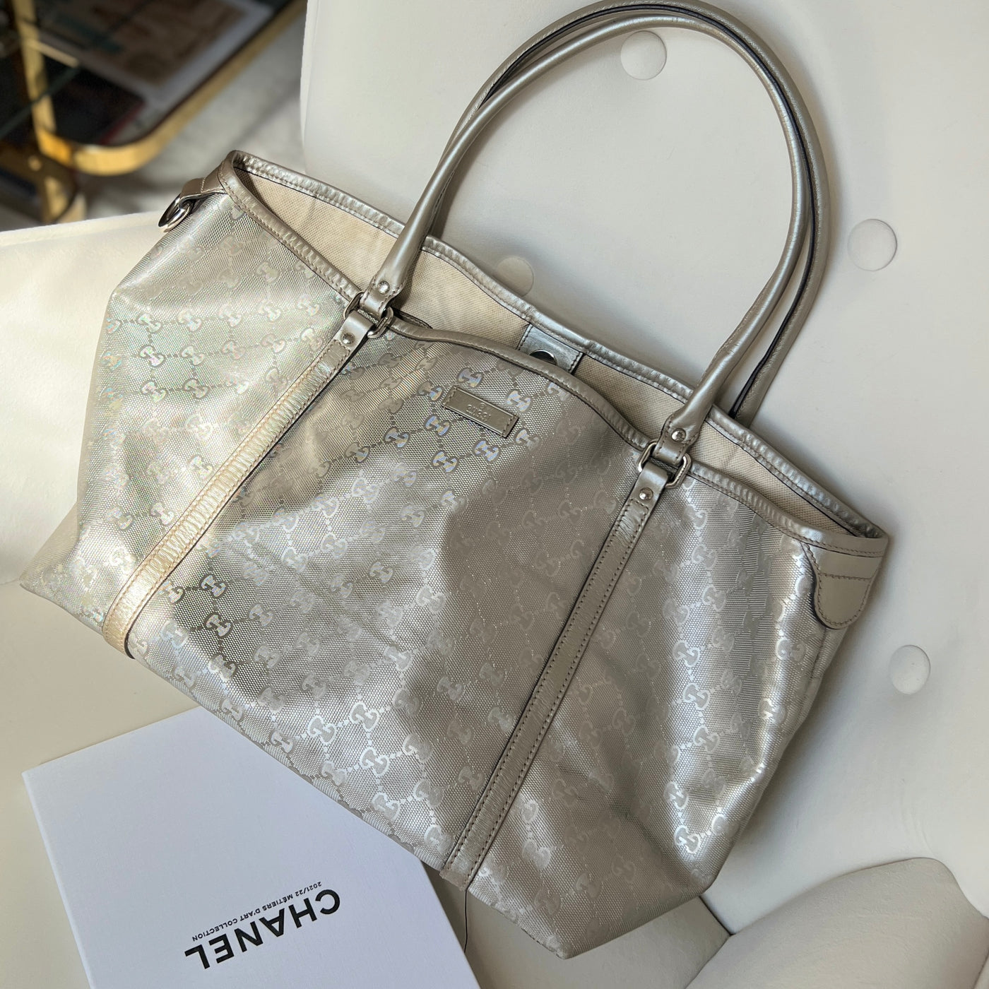 GUCCI SUPREME METALLIC LEATHER BAG