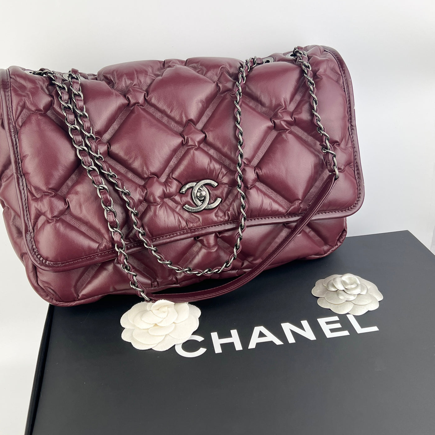 CHANEL QUILTED JUMBO CHESTERFIELD FLAP BAG