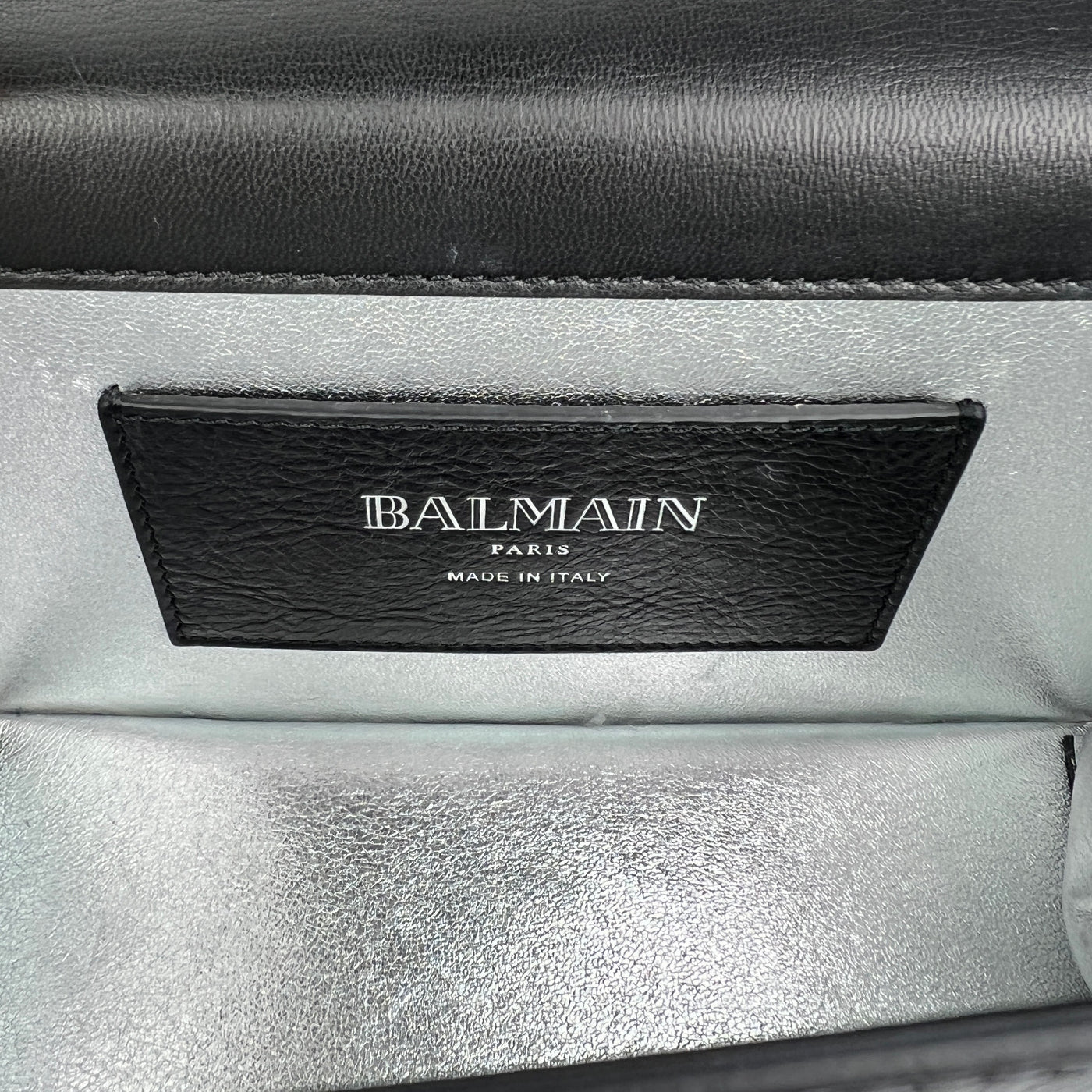 BALMAIN BOX LEATHER STUDDED BAG