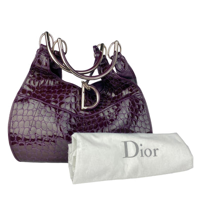 CHRISTIAN DIOR CROCODILE EMBOSSED TOTE BAG