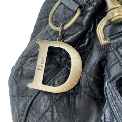 CHRISTIAN DIOR VINTAGE CANNAGE BUCKET BAG D CHARM