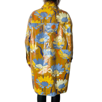 FENDI DAISY PRINT COATED-COTTON COAT SIZE UK 8