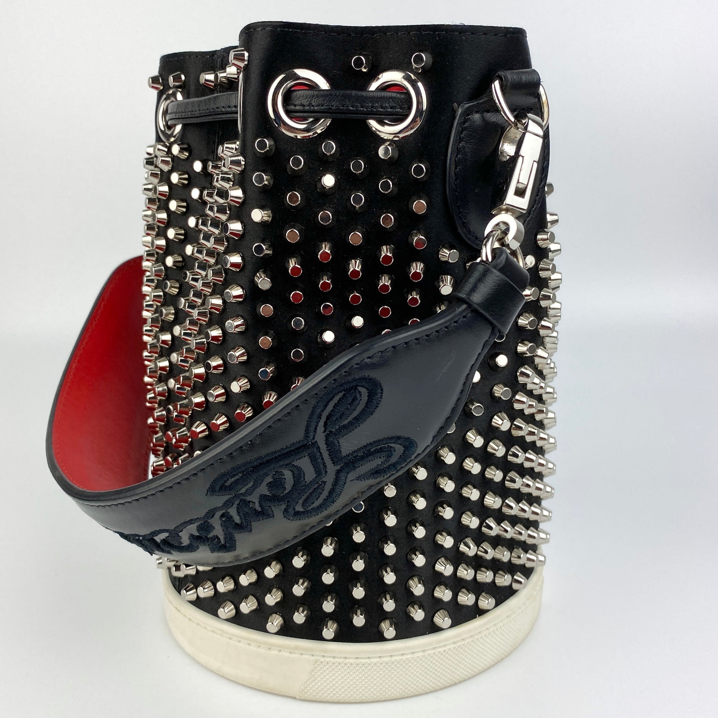 CHRISTIAN LOUBOUTIN MARIE JANE STUDDED BUCKET BAG