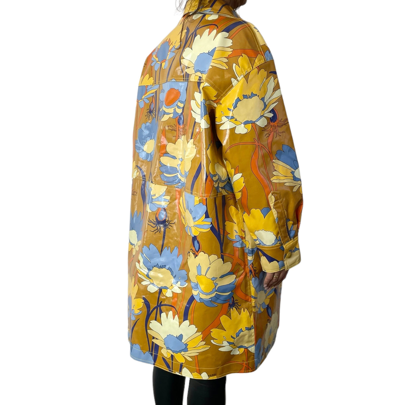 FENDI DAISY PRINT COATED-COTTON COAT SIZE UK 8