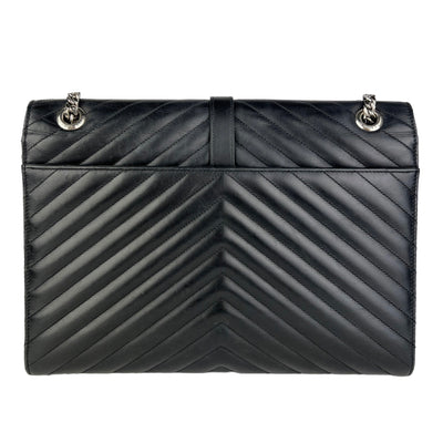 YSL designer black envelope bag rear