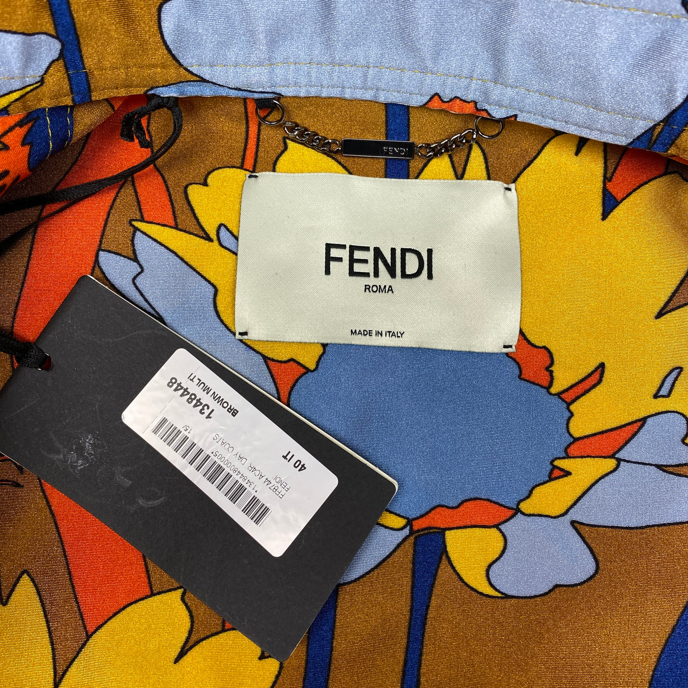 FENDI DAISY PRINT COATED-COTTON COAT SIZE UK 8