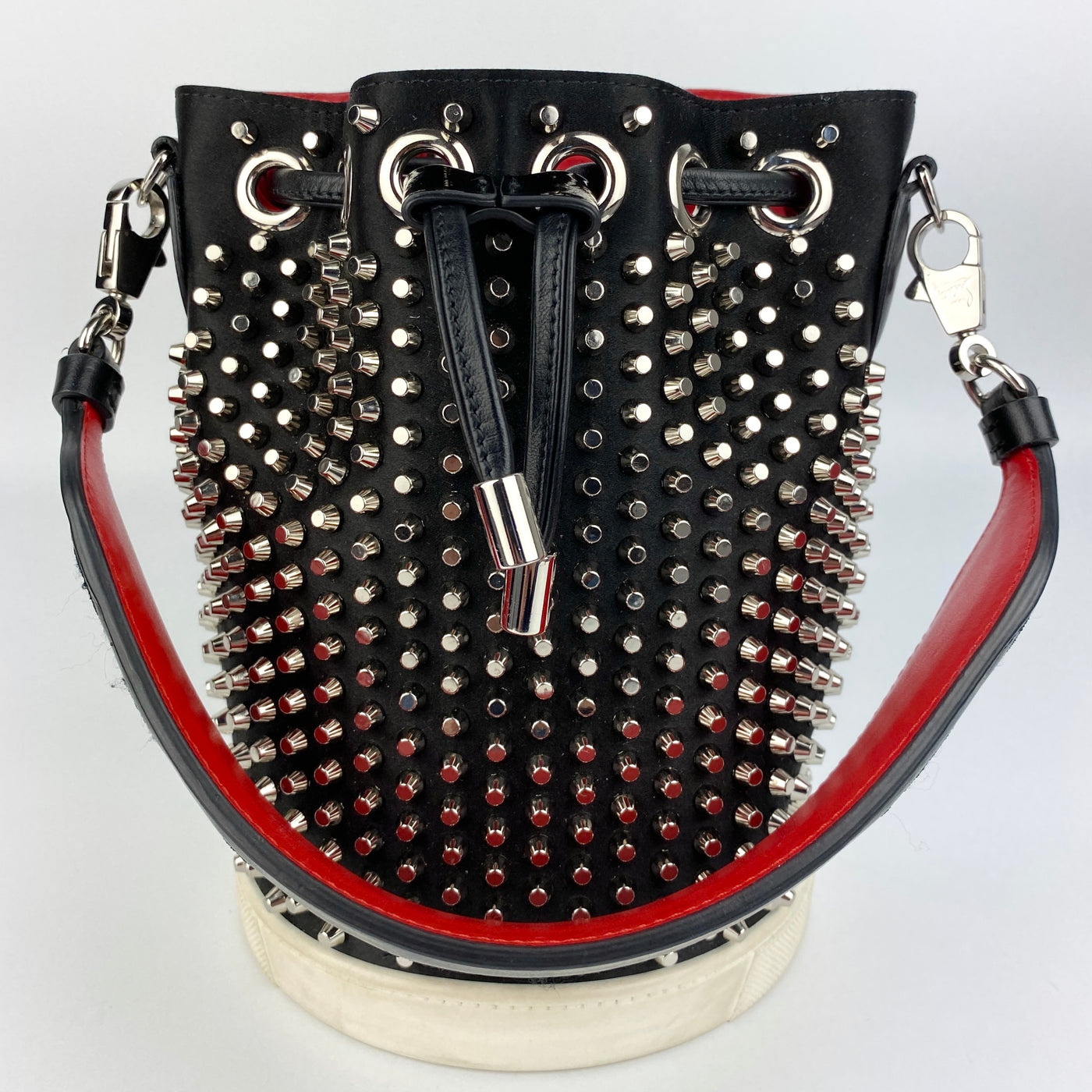 CHRISTIAN LOUBOUTIN MARIE JANE STUDDED BUCKET BAG – LUXUNAIRE