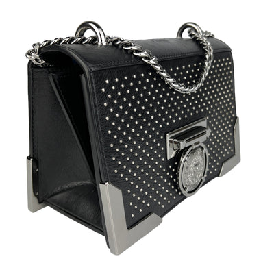 BALMAIN BOX LEATHER STUDDED BAG