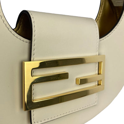 Fendi Cookie Mini Bag in an off-white colour Logo close up