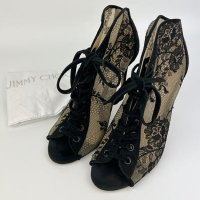 JIMMY CHOO LACE TIE UP BOOTS SIZE 36.5/ UK 3.5