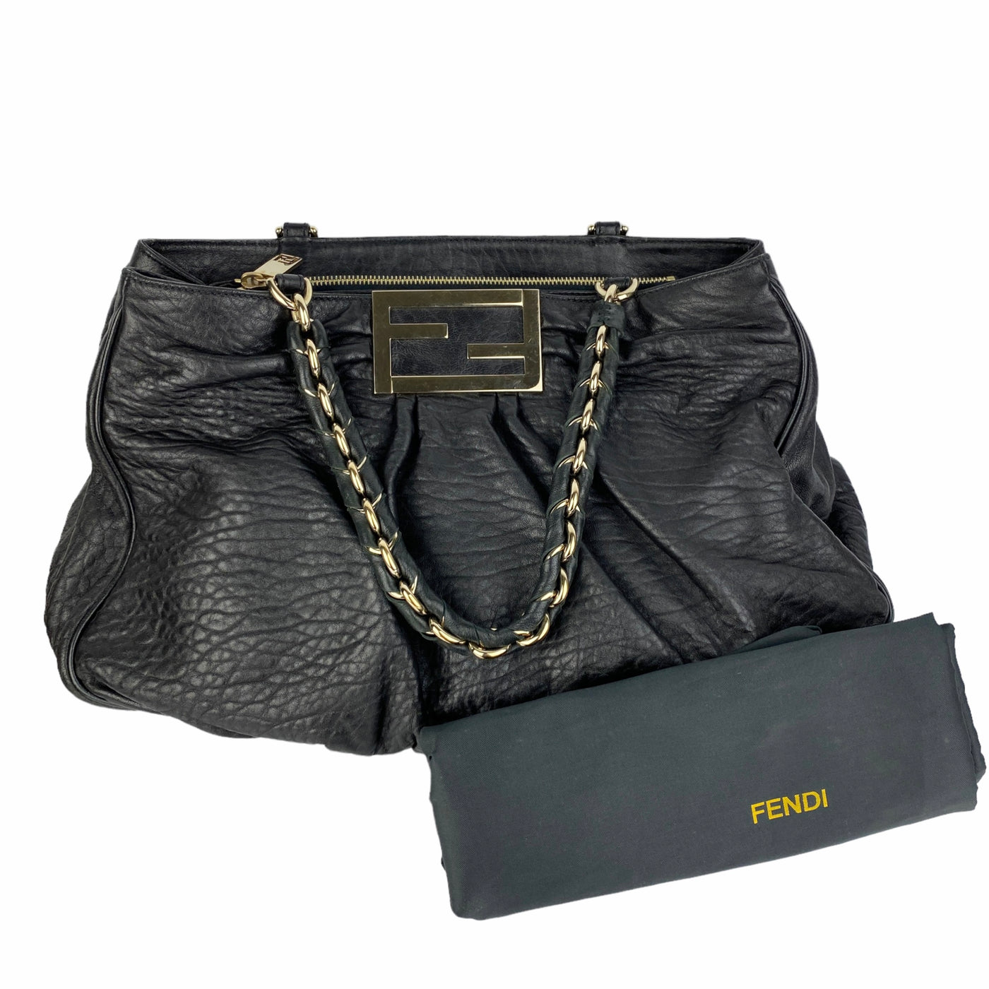 Fendi leather outlet tote