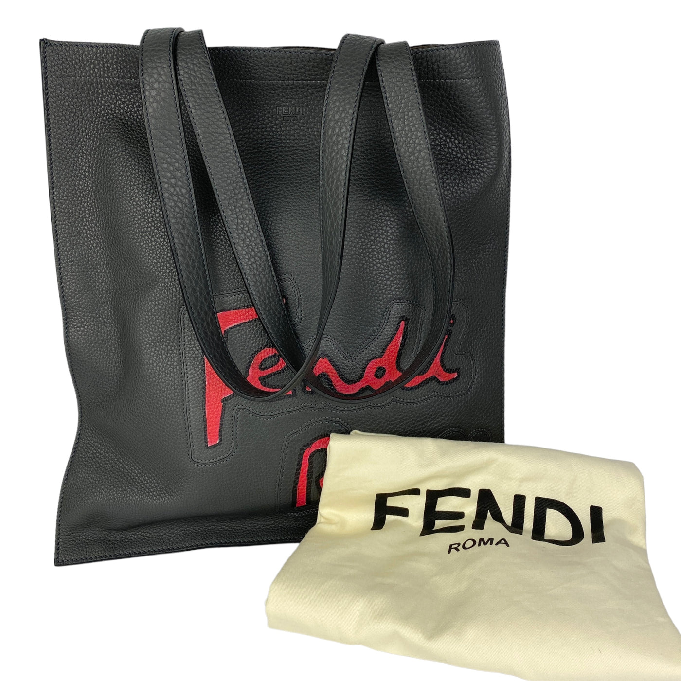 FENDI LOGO SHOPPING TOTE BAG