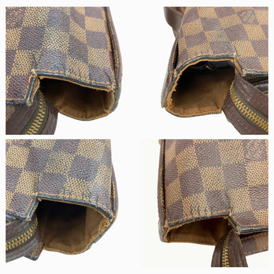 Louis Vuitton Chelsea Zip Tote in Damier Ebene close up