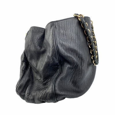 westley large pebbled leather chain-link tote bag