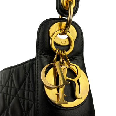 Christian Dior Cannage Vinatge Shoulder Bag charm close up