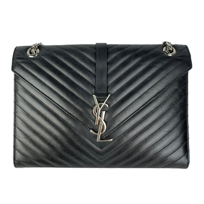 YSL designer black envelope bag