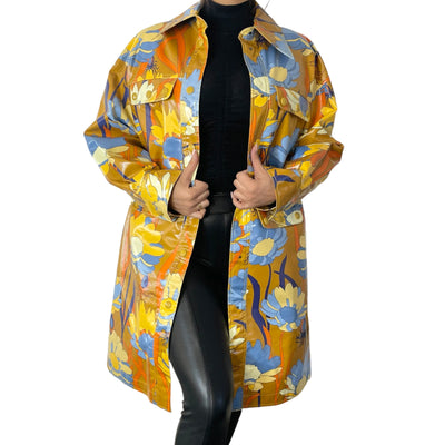 FENDI DAISY PRINT COATED-COTTON COAT SIZE UK 8