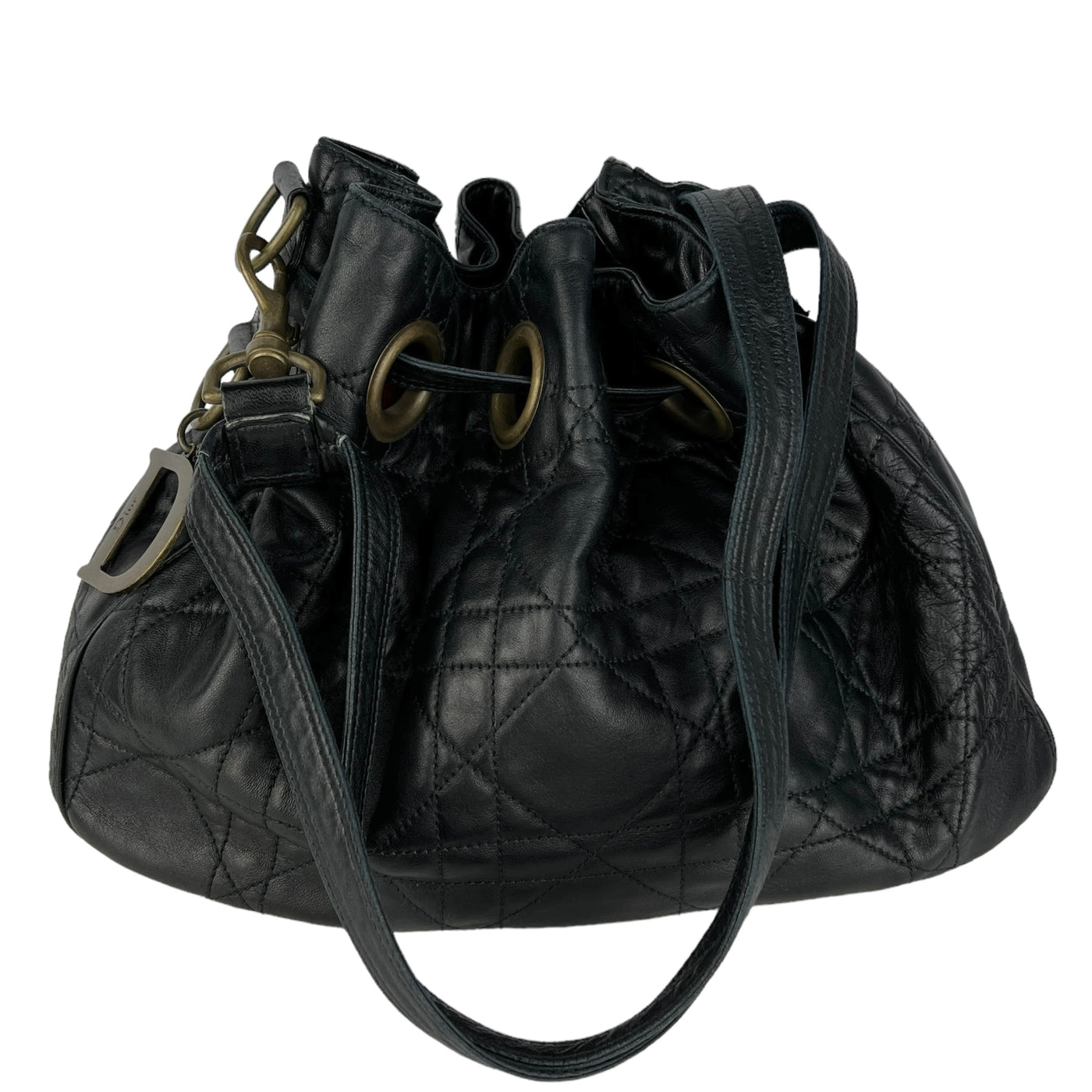 CHRISTIAN DIOR VINTAGE CANNAGE BUCKET BAG