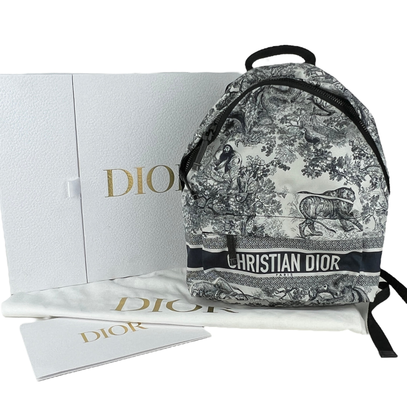 CHRISTIAN DIOR TOILE DE JOUY BACKPACK WITH BOX