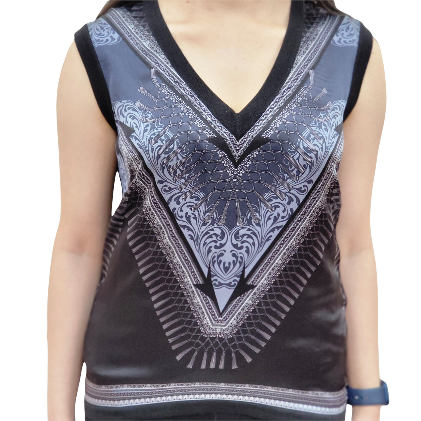 VERSACE SLEEVELESS SILK TOP SIZE UK 8