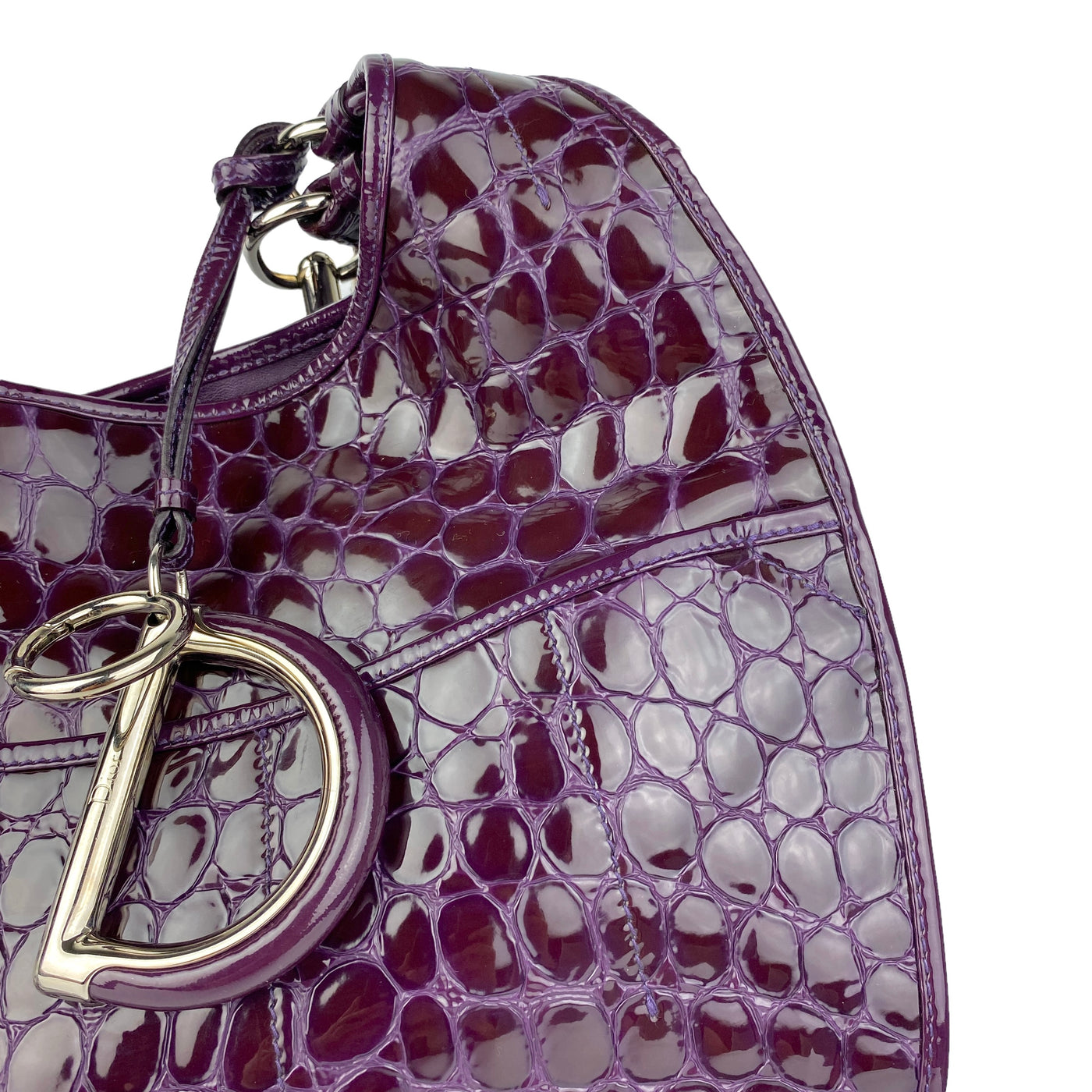 CHRISTIAN DIOR CROCODILE EMBOSSED TOTE BAG