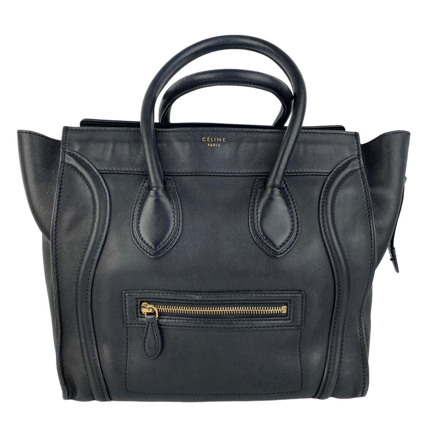 CELINE MINI LUGGAGE LEATHER TOTE BAG