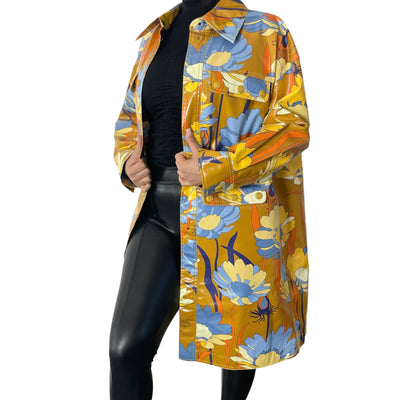 FENDI DAISY PRINT COATED-COTTON COAT SIZE UK 8