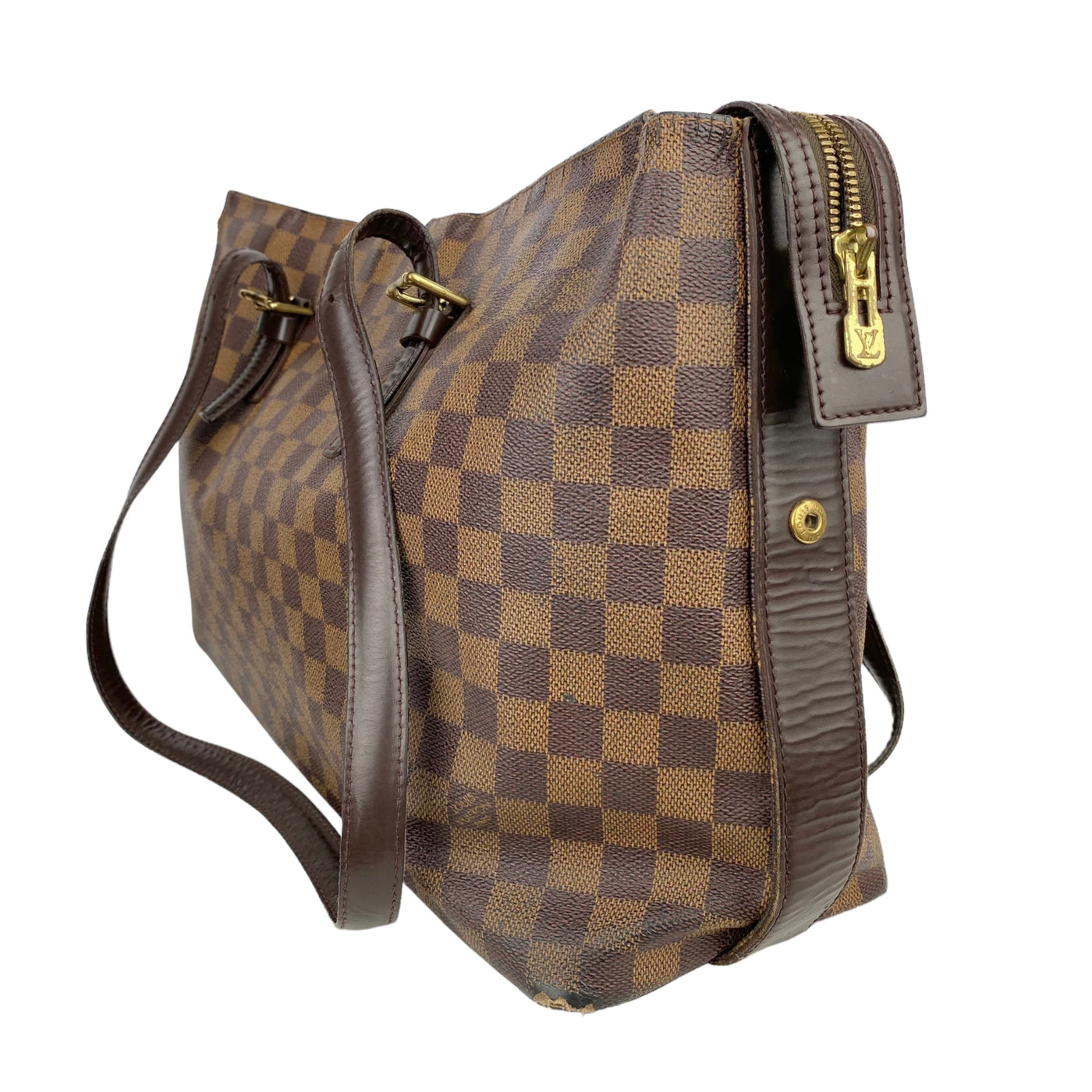 Louis Vuitton Chelsea Zip Tote in Damier Ebene Side view 