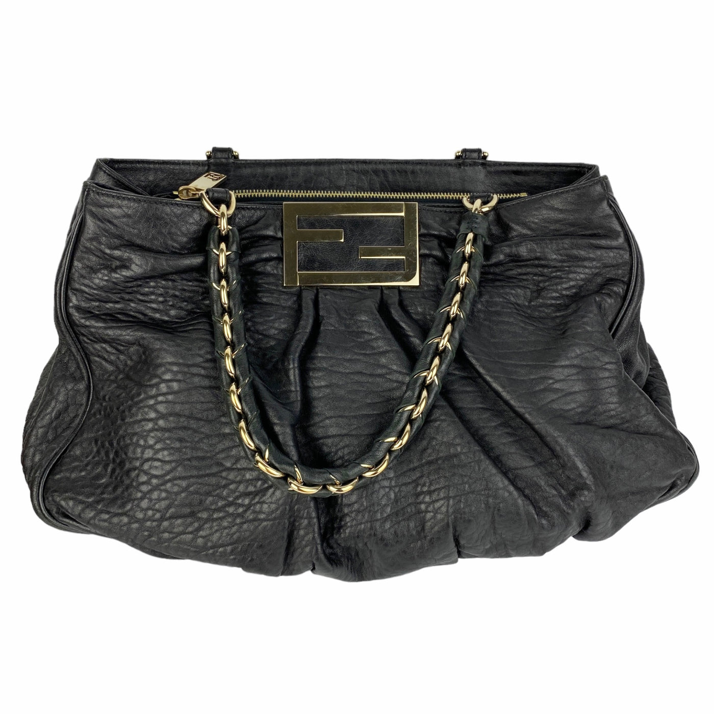 FENDI MIA PEBBLED LEATHER TOTE BAG LUXUNAIRE