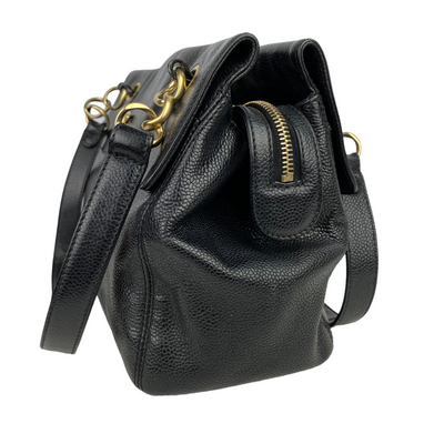 Chanel black Vintage Shoulder Bag Side view 