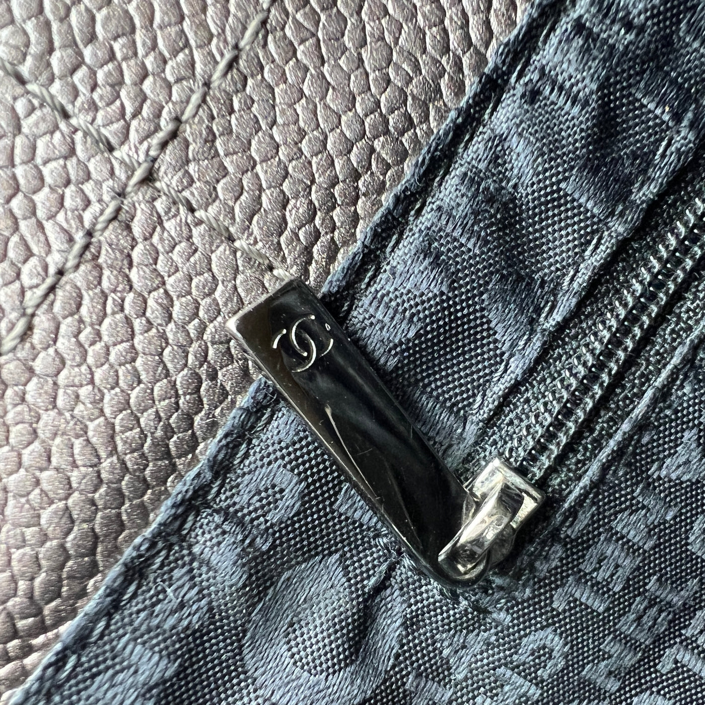 CHANEL SQUARE STITCH SHOPPING TOTE BAG ZIP