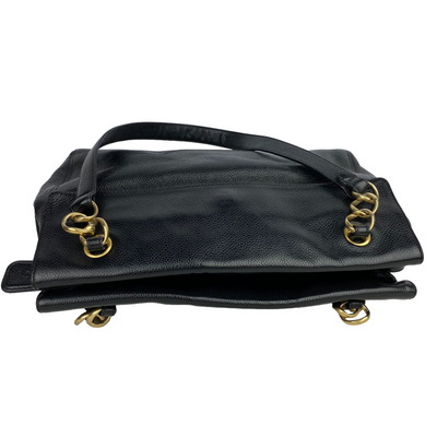 Chanel black Vintage Shoulder Bag top view