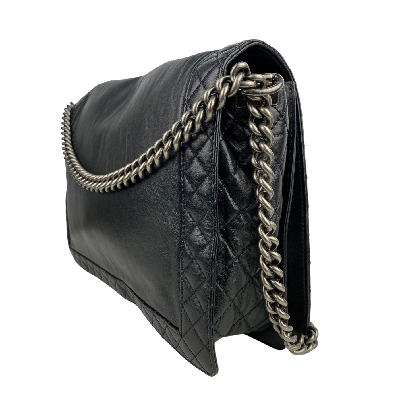 Chanel black Enchained XL Boy Bag Side view 