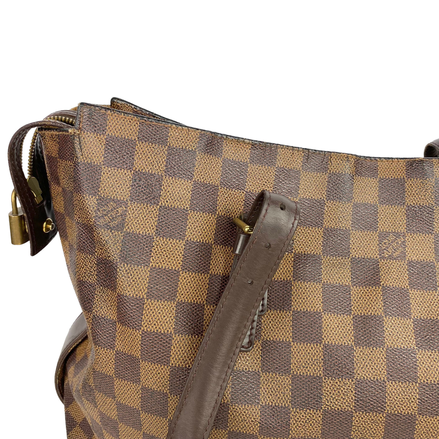 Louis Vuitton Chelsea Zip Tote in Damier Ebene Side view 