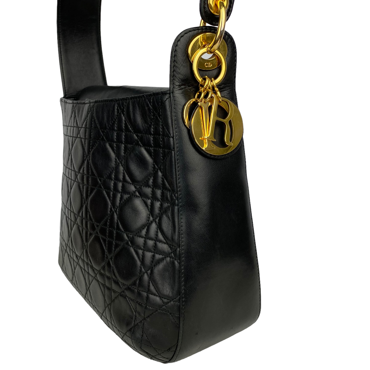 Christian Dior Cannage Vinatge Shoulder Bag Side view 