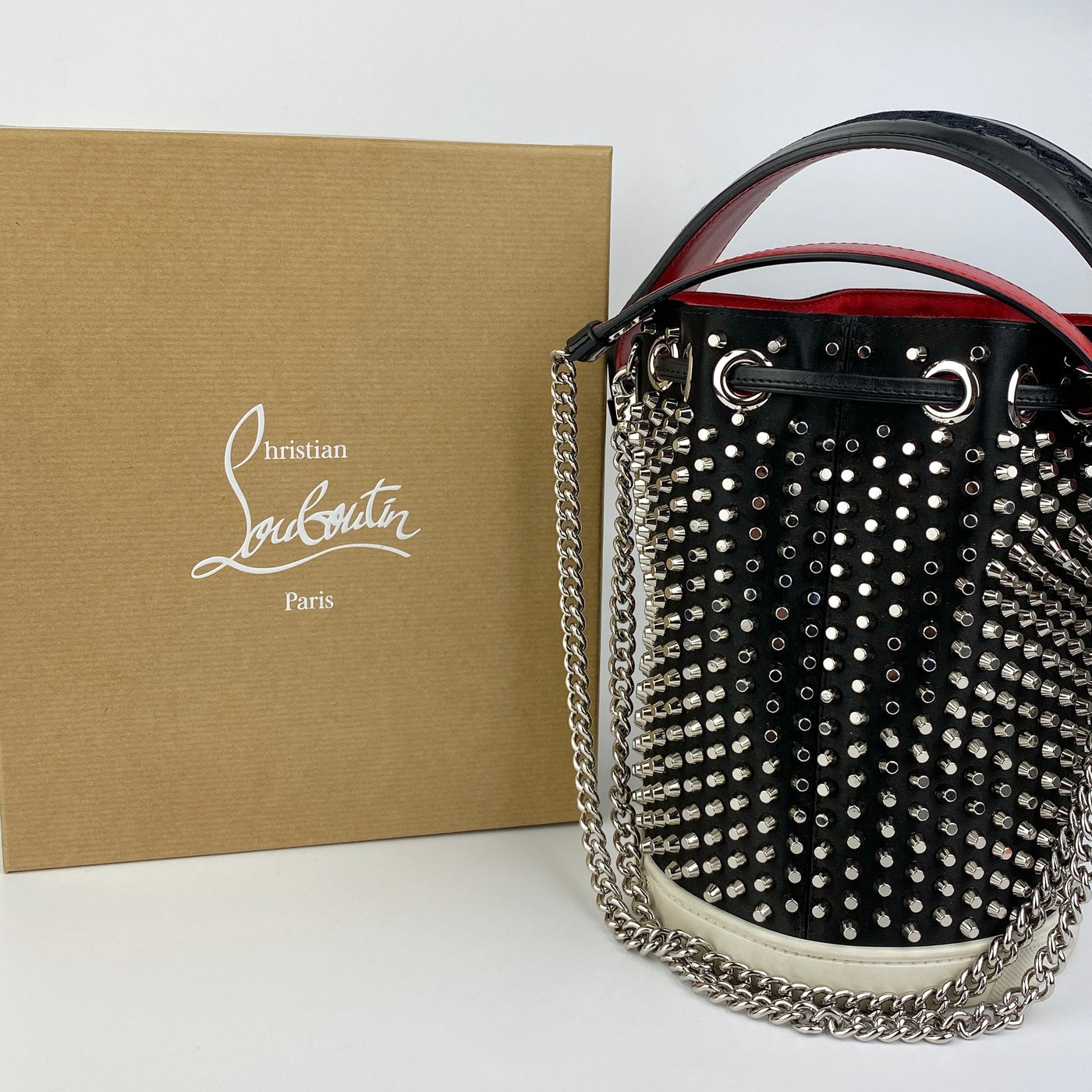 CHRISTIAN LOUBOUTIN MARIE JANE STUDDED BUCKET BAG