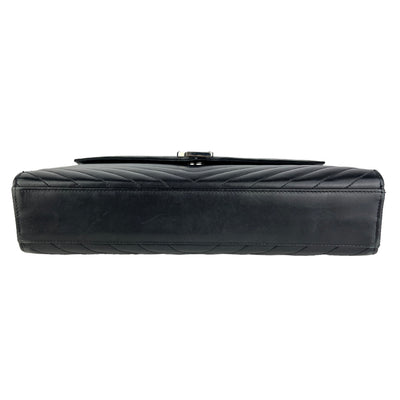 YSL designer black envelope bag bottom view