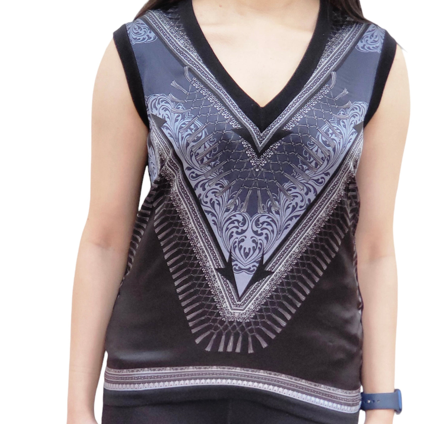 VERSACE SLEEVELESS SILK TOP SIZE UK 8