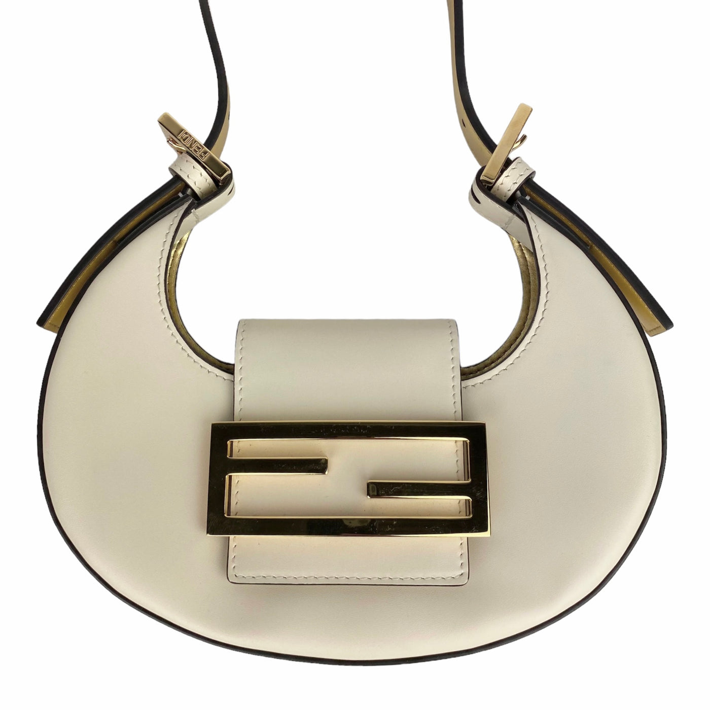 Fendi Cookie Mini Bag in an off-white colour Close up